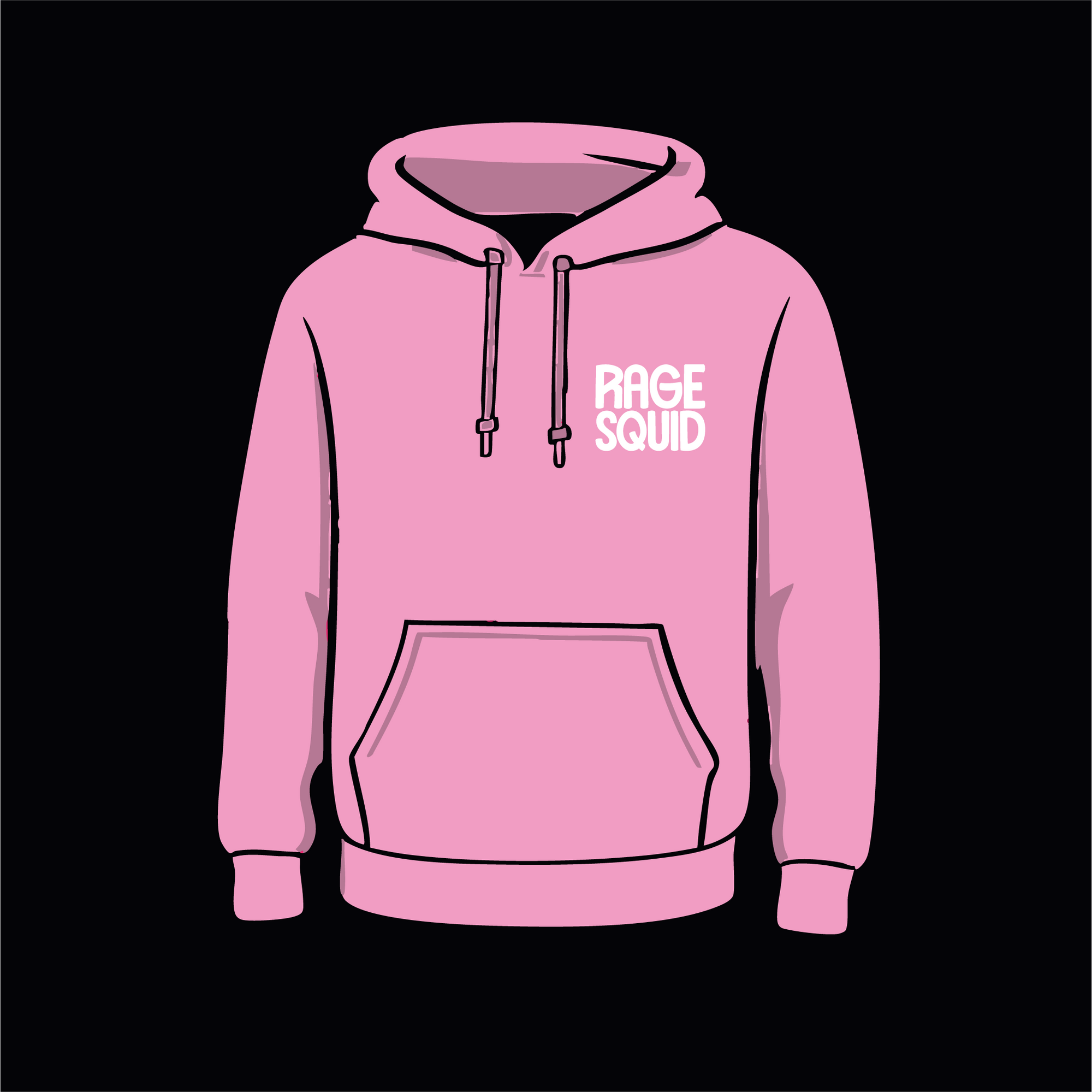 Premium Hoodie Pink Ragesquid Logo